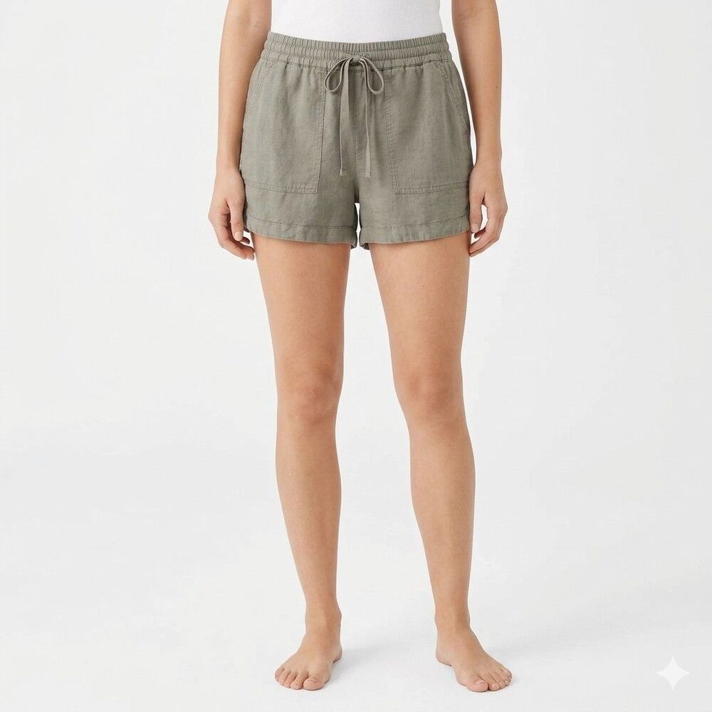J. Crew Seaside Short Women's Small Green Linen Draw String